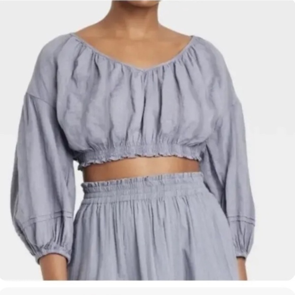 Universal Thread Long Sleeve Crop Top Blouse Size large